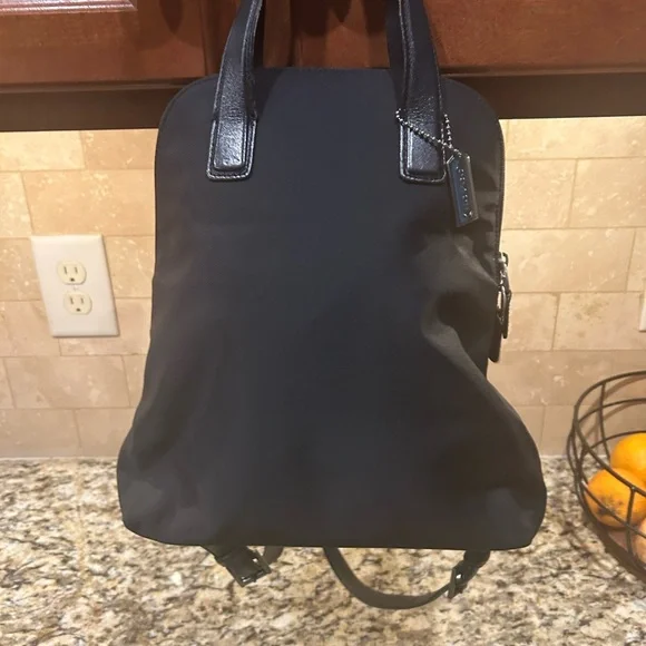 Coach Vintage Black Nylon/Leather Mercer Small Backpack/Purse - Picture 1 of 9